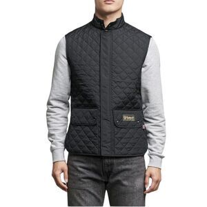 Belstaff Quilted Vest Waistcoat Gilet Men's US 46 Lightweight Black Snap Button